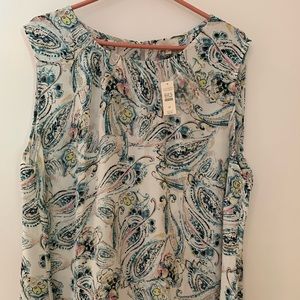 Talbots NWT Sleeveless Paisley 3X Top